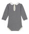 Body bébé fille en milleraies bleu SMOKING/beige COQUILLE