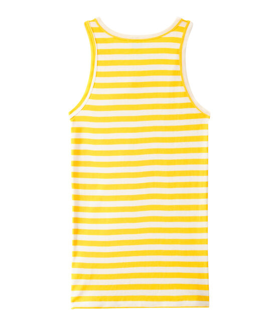 Débardeur femme en côte originale rayée jaune SHINE/blanc MARSHMALLOW
