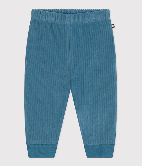 Fluwelen broek voor baby's blauw POLOCHON