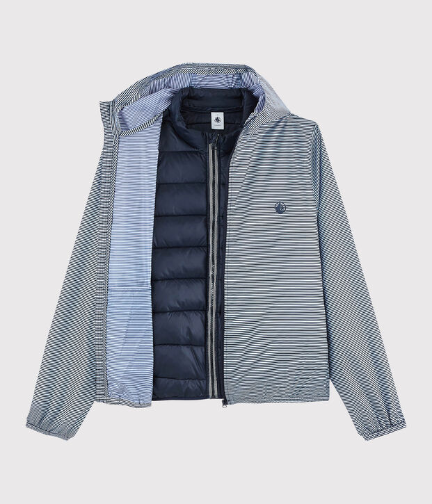3 in 1 gerecyclede Dames windjack blauw/wit