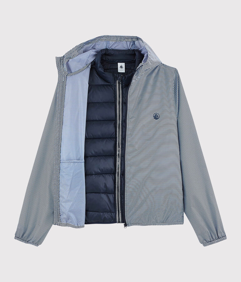 3 in 1 gerecyclede Dames windjack blauw/wit