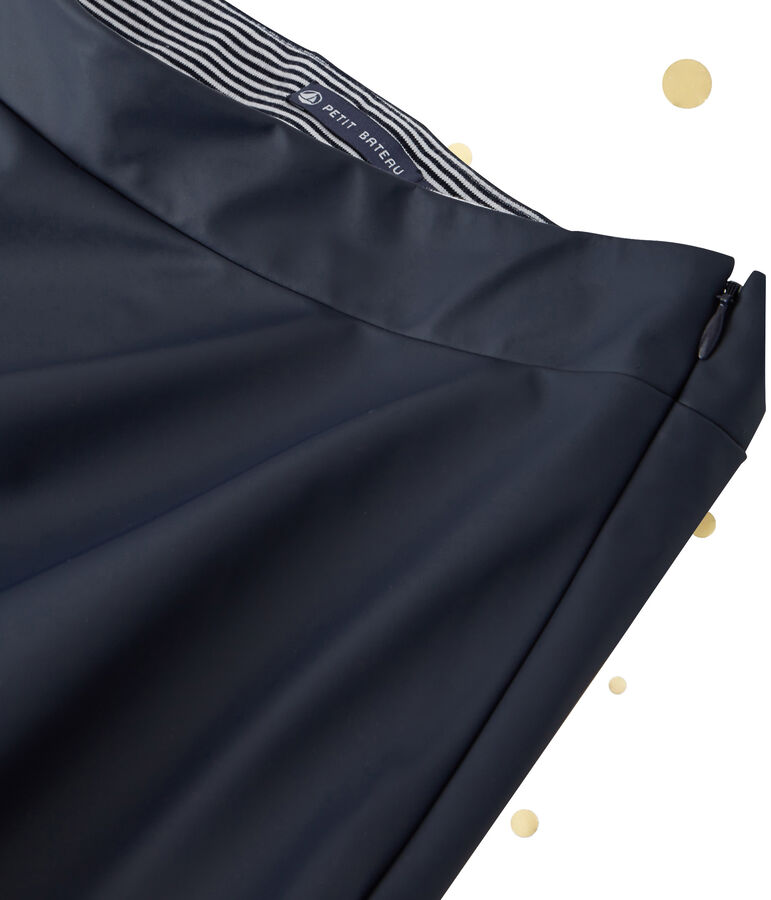 Lange rok voor dames. Petit bateau x Marie-Agn&egrave;s Gillot blauw SMOKING