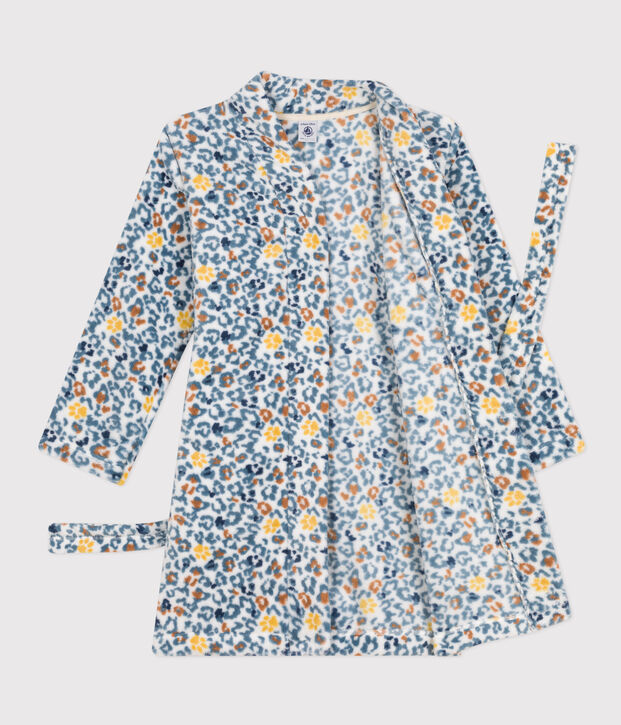 Robe de chambre en polaire enfant blanc/bleu/multicouleur