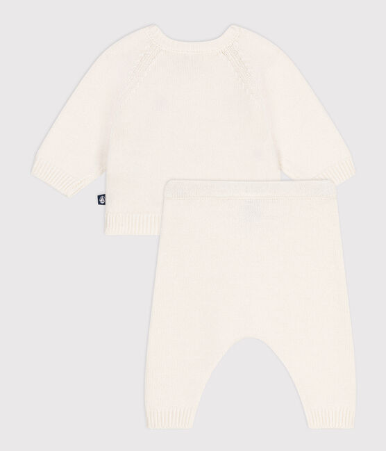 Ensemble 2 pièces bébé en tricot et cœurs brodés rouge MARSHMALLOW/ POMPEI