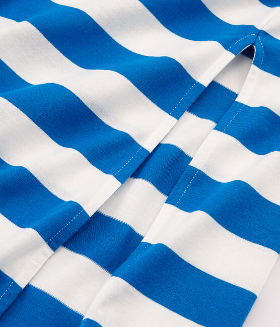 Jurk zonder mouwen voor vrouwen blauw RIYADH/wit MARSHMALLOW