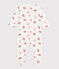 Pyjama bébé en coton avec col pétale fruits blanc MARSHMALLOW/blanc MULTICO