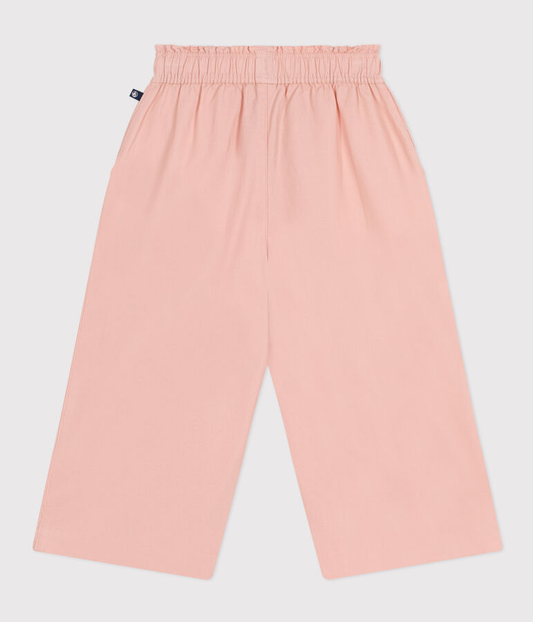 Pantalon large en toile de coton enfant fille rose
