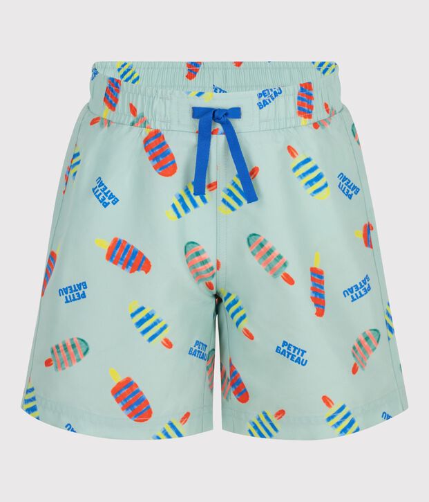Short de bain enfant imprim&eacute; bleu/multicouleur