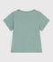 Teeshirt enfant en coton manches courtes uni vert PAUL