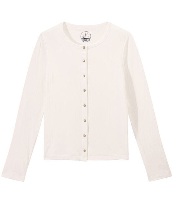 Damescardigan uit extra fijne tubic wit MARSHMALLOW