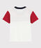 Katoenen T-shirt met korte mouwen voor jongens rood TERKUIT/wit MARSHMALLOW