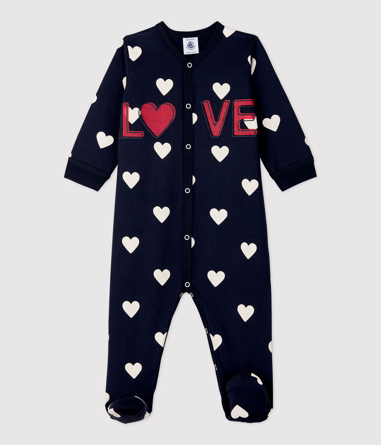 Slaappakje voor baby's in molton blauw/wit