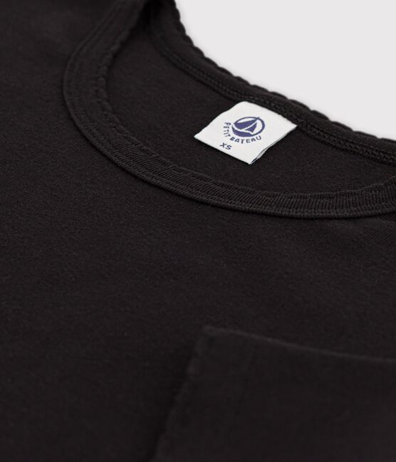 L'ICONIQUE, T-shirt voor dames met cocottesteek in katoen zwart NOIR