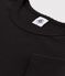 L'ICONIQUE, T-shirt voor dames met cocottesteek in katoen zwart NOIR
