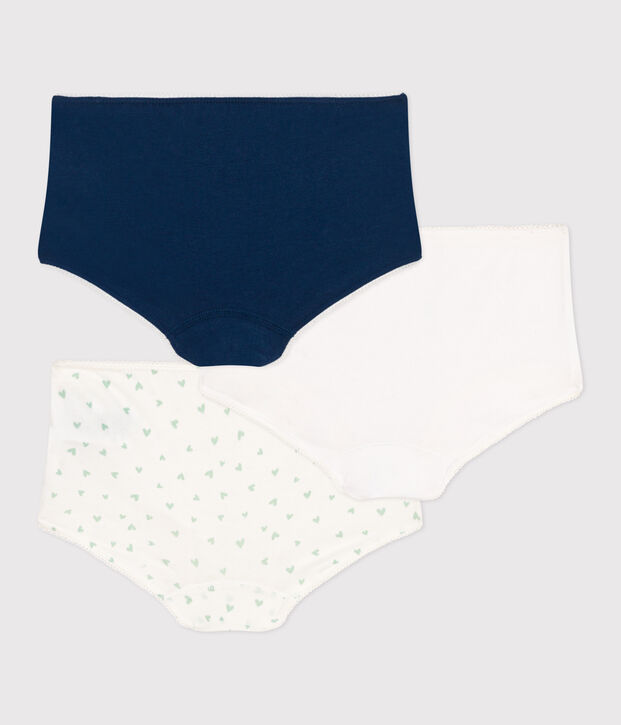 Lot de 3 shorties enfant en coton et &eacute;lasthanne imprim&eacute; c&oelig;urs multicouleur
