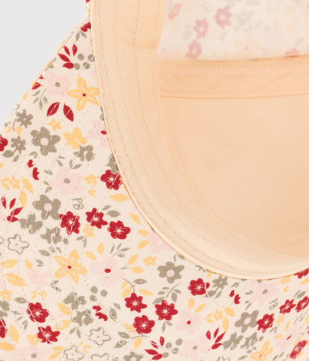 Pet met bloemenprint voor meisjes ecru/multicouleur