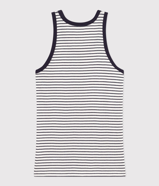 L'Iconique, mouwloze top in gestreept katoen voor dames wit MARSHMALLOW/blauw SMOKING