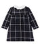 Robe manches longues bébé fille à carreaux noir CITY/blanc MULTICO CN