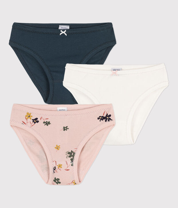 Lot de 3 culottes fleur petite fille en coton multicouleur