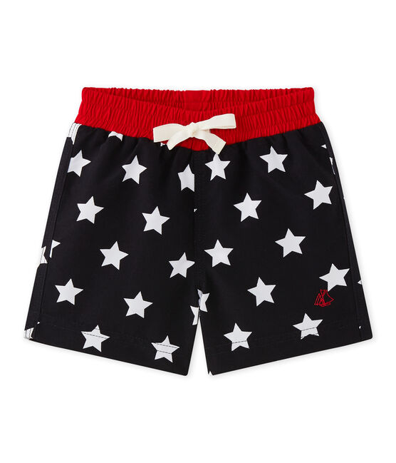 Short de plage imprimé bébé garçon bleu SMOKING/blanc MARSHMALLOW