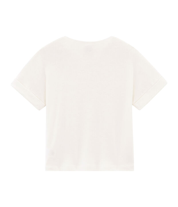 Tee-shirt &agrave; manches courtes enfant fille blanc