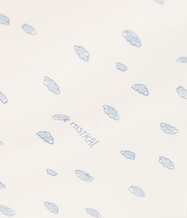 Katoenen trappelzakje met wolkenprint TOG 2 wit/multicouleur