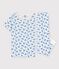 Pyjama manches courtes singes petit garçon en coton blanc MARSHMALLOW/bleu BRASIER