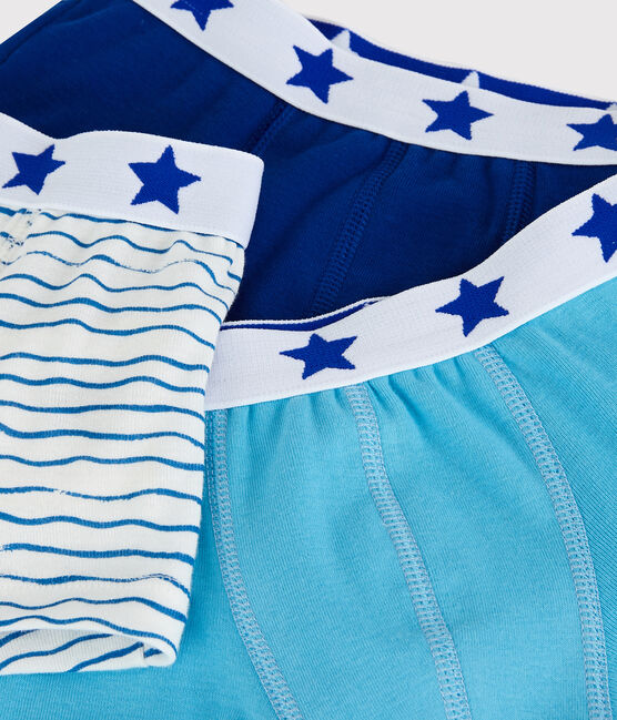 Lot de 3 boxers bleu océan petit garçon variante 1