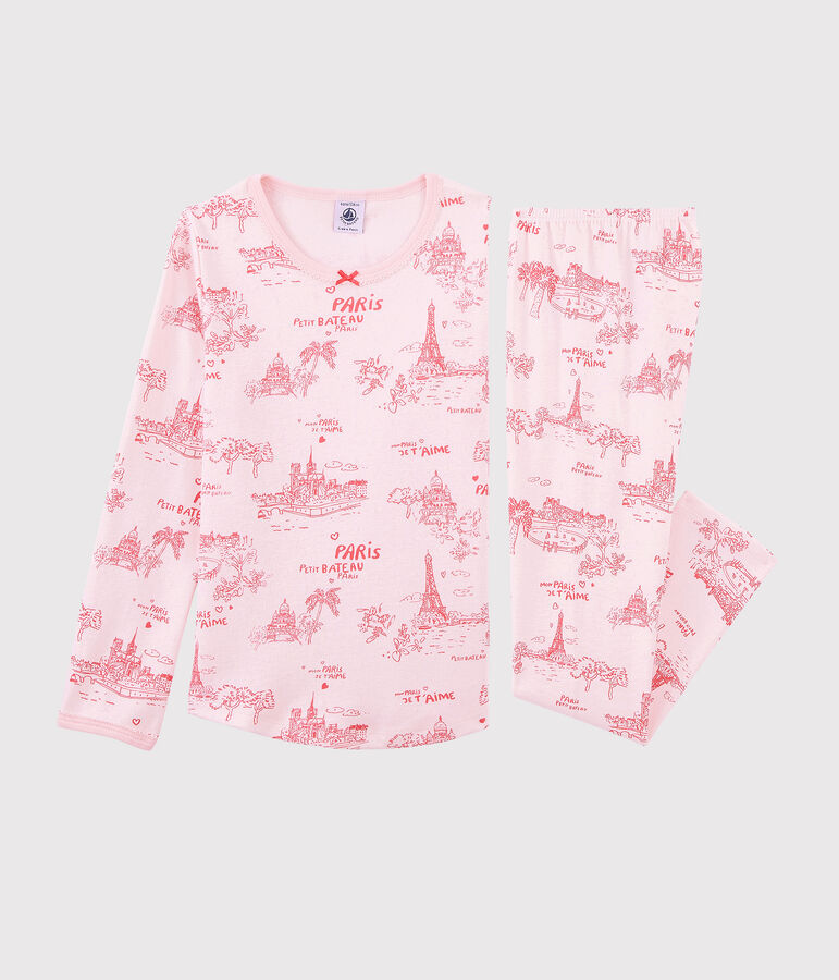 Toile de Jouy Paris pyjama van katoen voor meisjes roze/roze