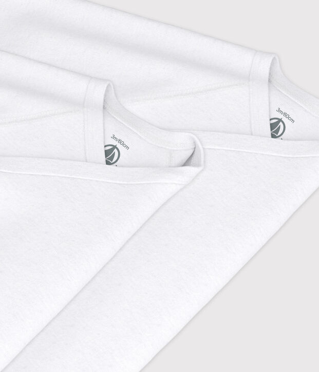 Setje met 2 effen katoenen rompertjes met lange mouw voor baby's multicouleur