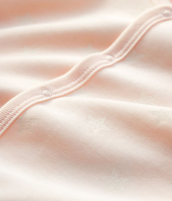 Dors-bien bébé en velours. rose FLEUR/gris ECUME