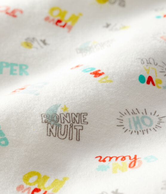 Slaappakje van molton voor baby wit MARSHMALLOW/wit MULTICO