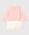 Robe en molleton bébé. rose MINOIS/blanc MARSHMALLOW