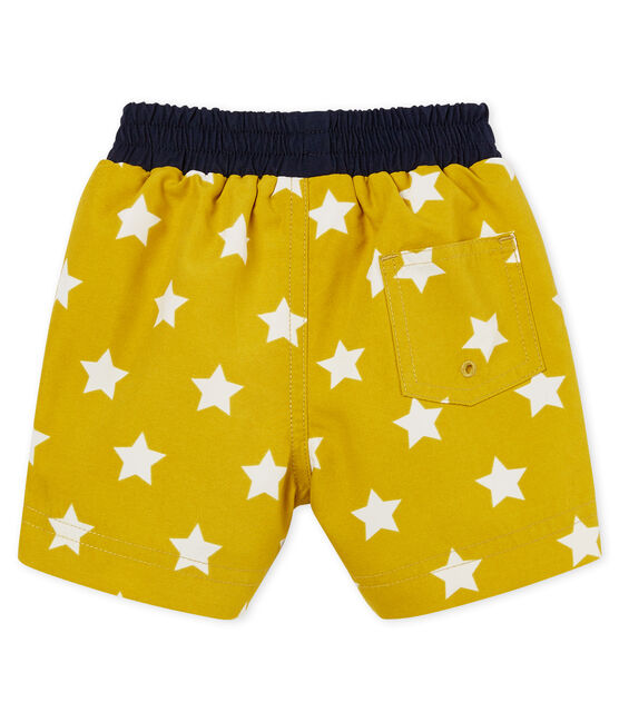 Strandshort met print voor babyjongens geel BAMBOO/wit MARSHMALLOW