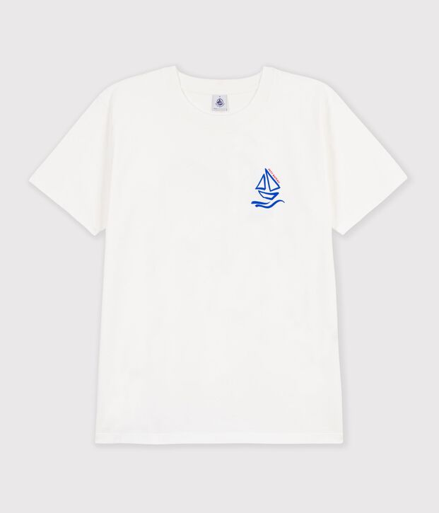 Tee-shirt unisexe en coton manches courtes uni blanc