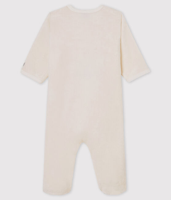 Overpyjama baby berenprint van fleece wit MARSHMALLOW