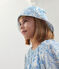 Capeline enfant fille en popeline imprimé bleu MARSHMALLOW/ PORCELANA