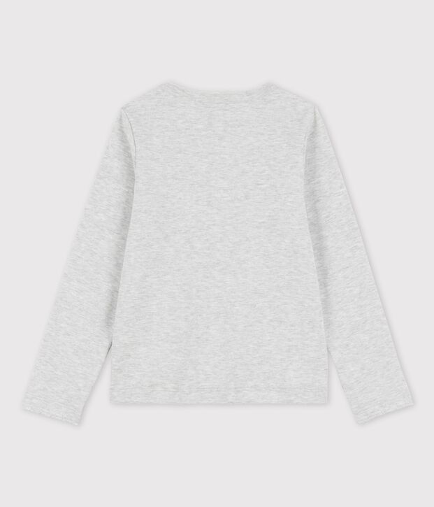 Tee-shirt &agrave; manches longues enfant fille / gar&ccedil;on gris