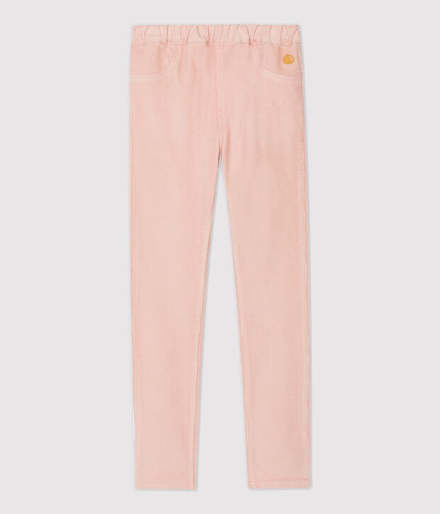 Skinny meisjesbroek van fluweel roze