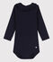 Babybody met lange mouwen en kraagje van katoen blauw SMOKING