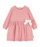 Robe manches longues bébé fille en maille velours rose CHARME CN