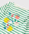 T-shirt van jersey met korte mouwen voor meisjes groen ALOEVERA/wit MARSHMALLOW