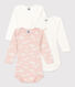 Set van 3 katoenen body's met lange mouwen en wolkenprint voor baby's