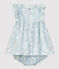 Jurk met bloomer met Hawaïprint van biologische popeline voor baby's PLEINAIR/ MARSHMALLOW