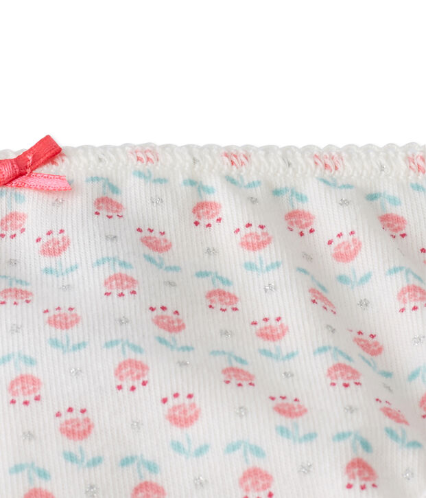 Culotte fille imprim&eacute;e en jersey stretch blanc/multicouleur