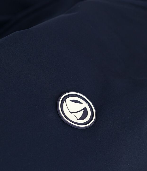 Parka enfant mi-longue unie bleu marine