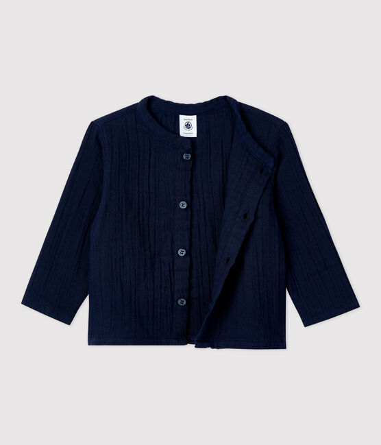 Chemise en gaze de coton bio bébé bleu SMOKING