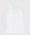 Chemise de nuit imprimé vichy en coton fin petite fille bleu MARSHMALLOW/blanc GOMME