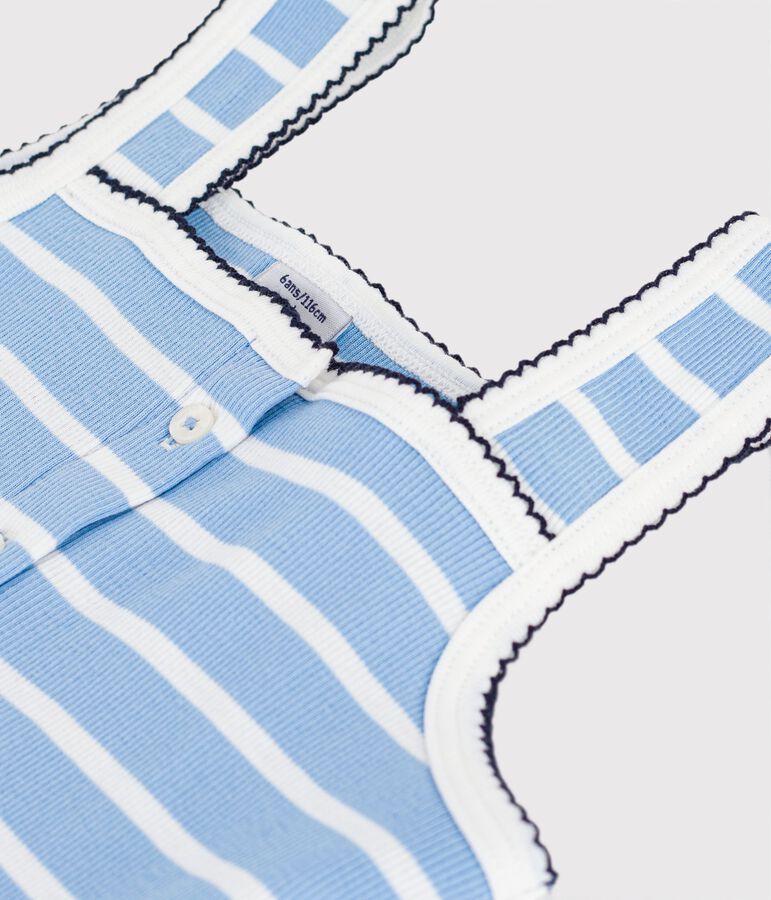 Katoenen hemdje met streepjes voor kinderen blauw/wit