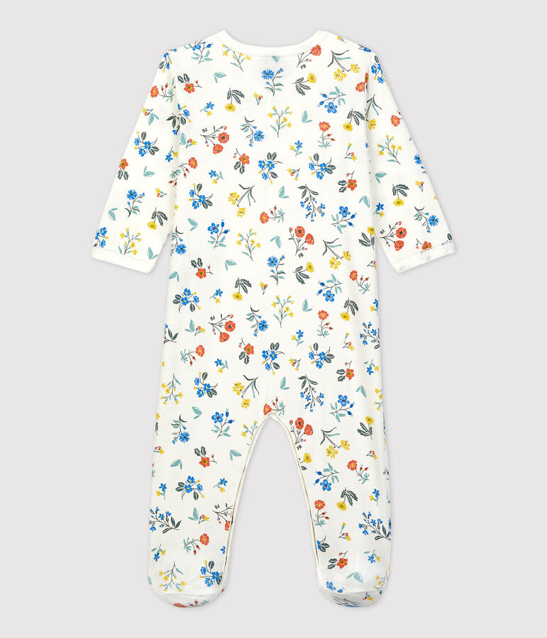 Katoenen slaappakje met bloemenprint voor baby's wit/multicouleur